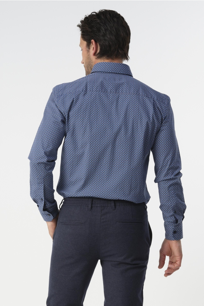 RANGER OVERHEMD 099198 001 3866 MEDIEVAL BLUE DESSIN
